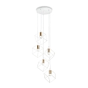 Pendant luminaire ICE, 5 flames, � 50cm, E27, white / brass satin