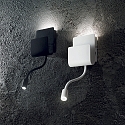 LED wall luminaire PROBE, with Flex-Arm + storage + USB port, 9W 3000K 580lm, white