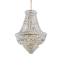 Pendant luminaire DUBAI, 24 flames,  � 80cm, E14, metal / refined chrystal, brass