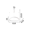 Ideal Lux pendant luminaire GEMINI 610 round, adjustable IP20, black