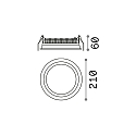 Recessed LED luminaire DEEP, IP20, � 21cm, aluminium white / diffus, 30W 3000K 3200lm 77�