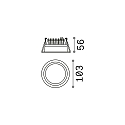 Recessed LED luminaire DEEP, IP20, � 10.3cm, aluminium white / diffus, 10W 3000K 1200lm 70�
