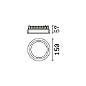 Recessed LED luminaire DEEP, IP20, � 15cm, aluminium white / diffus, 20W 3000K 2100lm 77�
