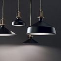 Ideal Lux Pendant luminaire ERIS-2, E27, metal / details in satined gold / fabric coated cable, black