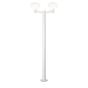 Outdoor floor luminaire CLIO 2, 197cm, IP44, 2 flames, 2x E27, without cover, aluminium, white