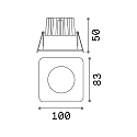 ceiling recessed luminaire ROOM-65 square IP65, white