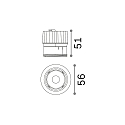 Ideal Lux Recessed LED spot DYNAMIC - LED Modul, � 5.6cm, 9W, dimmable, 9W 3000K 1000lm 35�, CRi >90, black