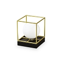 table lamp LINGOTTO TL1 SMALL square, with switch G9 IP20, black matt, satined brass 