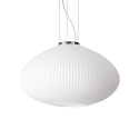 Pendant luminaire PLISSEE, � 45cm, E27, blown edged glass, chrome
