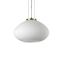 Pendant luminaire PLISSEE, � 35cm, E27, blown edged glass, satined brass