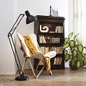 Ideal Lux floor lamp WALLY with switch E27 IP20, black