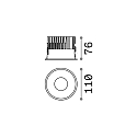 ceiling recessed luminaire OFF 110 round IP20, white
