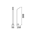 Ideal Lux outdoor floor lamp AGOS IP54, anthracite