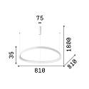 Ideal Lux pendant luminaire GEMINI 810 round, adjustable IP20, brass