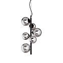 Pendant luminaire PERLAGE, VERTIKAL, 10-flame, incl. 10x LED G9 3W 3000K, black / chrome glass