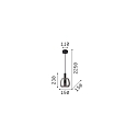 Ideal Lux pendant luminaire COCO 1 flame, adjustable IP20, smoky colour