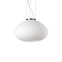 Pendant luminaire PLISSEE, � 35cm, E27, blown edged glass, chrome