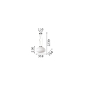 Ideal Lux Pendant luminaire PLISSEE, � 35cm, E27, blown edged glass, chrome
