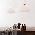 Ideal Lux Pendant luminaire PLISSEE, � 45cm, E27, blown edged glass, satined brass