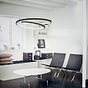 Ideal Lux pendant luminaire OZ D60 DALI/PUSH round, DALI controllable IP20, black matt dimmable