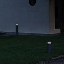 Ideal Lux bollard lamp BOEING H100 cylindrical, switchable, with diffuser IP65, anthracite, mat 