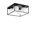 ceiling luminaire LINGOTTO PL4 4 flames E14 IP20, black matt dimmable