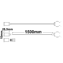 ISOLED rope suspension (1 pc.) with screw connection & anti-slip clamp, incl. 150cm steel wire