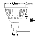 ISOLED Pin based LED spot MR16 COB, 12V AC / DC, GU5.3, 5.5W 5000K 400lm 38�, dimmable