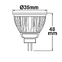 ISOLED Pin based LED spot MR11 COB, 12V AC / DC, G4, 3W warm white 38�