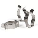 mounting clip (1 pc.) for ISOLED T8 tube lamps, chromed metal, direct wall and ceiling mounting