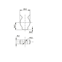 ISOLED mounting clip (1 pc.) for ISOLED T8 tube lamps, chromed metal, direct wall and ceiling mounting