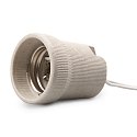 Lamp holder E27, 0-230V, IP20, ceramics, incl. 15cm silicone-power cable