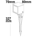 ISOLED Outdoor LED spike spot CUBE, IP65, 4x2W CREE, 3000K 480lm 35�, rotatable and swivelling, incl. Kabel, anthracite