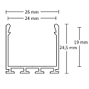 ISOLED LED surface mount profile WING20, anodized aluminium, length 200cm