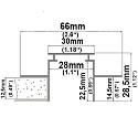 ISOLED Accessory for recessed profile WING20 - Installation channel, anodized aluminium, length 200cm, for 12.5mm plasterboards