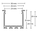 ISOLED Recessed LED mount profile WING20 (straight mini-flange), anodized aluminium, length 200cm