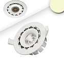 Recessed LED spot, prismatic, ultraflat, � 11.4cm, 15W 2800K 1200lm 45�, swivelling, dimmable, white
