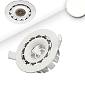 Recessed LED spot, prismatic, ultraflat, � 11.4cm, 15W 4000K 1300lm 45�, swivelling, dimmable, white