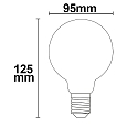 ISOLED LED filament in globe shape G95, E27, 8W, 360�, warm white, dimmable, milky