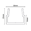 ISOLED Outdoor mounting rail MR1 for LED-Strips, flat, walkable, passable by car, 100cm