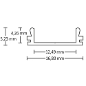 ISOLED LED surface mount profile SURF12 BORDERLESS FLAT anodized aluminium, 200cm
