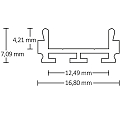 ISOLED LED surface mount profile SURF12 RAIL, anodized aluminium, 200cm