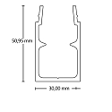 ISOLED Outdoor mounting rail MR2 for LED-Strips, high, walkable, passable by car, 100cm