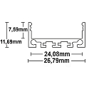 ISOLED LED surface mount profile SURF24 FLAT V1, aluminium, 200cm, anodized aluminium