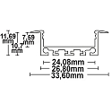 ISOLED LED recessed / surface mount profile DIVE24 FLAT V1, anodized aluminium, 200cm