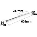 ISOLED 3-phase linear luminaire 60cm, suitable for offices, fixed optics, 20W 4000K 2400lm 110�, white