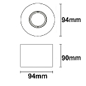 Ceiling luminaire for GU10 / MR16, round, IP20, swivelling, excl. socket, excl. lamps