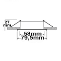 recessed mounting frame for GU10 / MR16, IP20, excl. socket, excl. lamps, aluminium, angular, 7.9 x 7.9cm