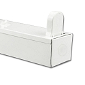 Aluminium holder for 120cm T8 tube lamps, IP20, 0-260V AC, G13 two-sided, wired, without starter, white
