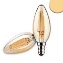 LED candle bulb Vintage Line, E14, 4W 2200K 210lm, CRi >90, dimmable, clear amber glass